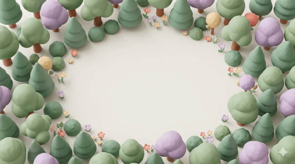 Whimsical 3D clay garden border